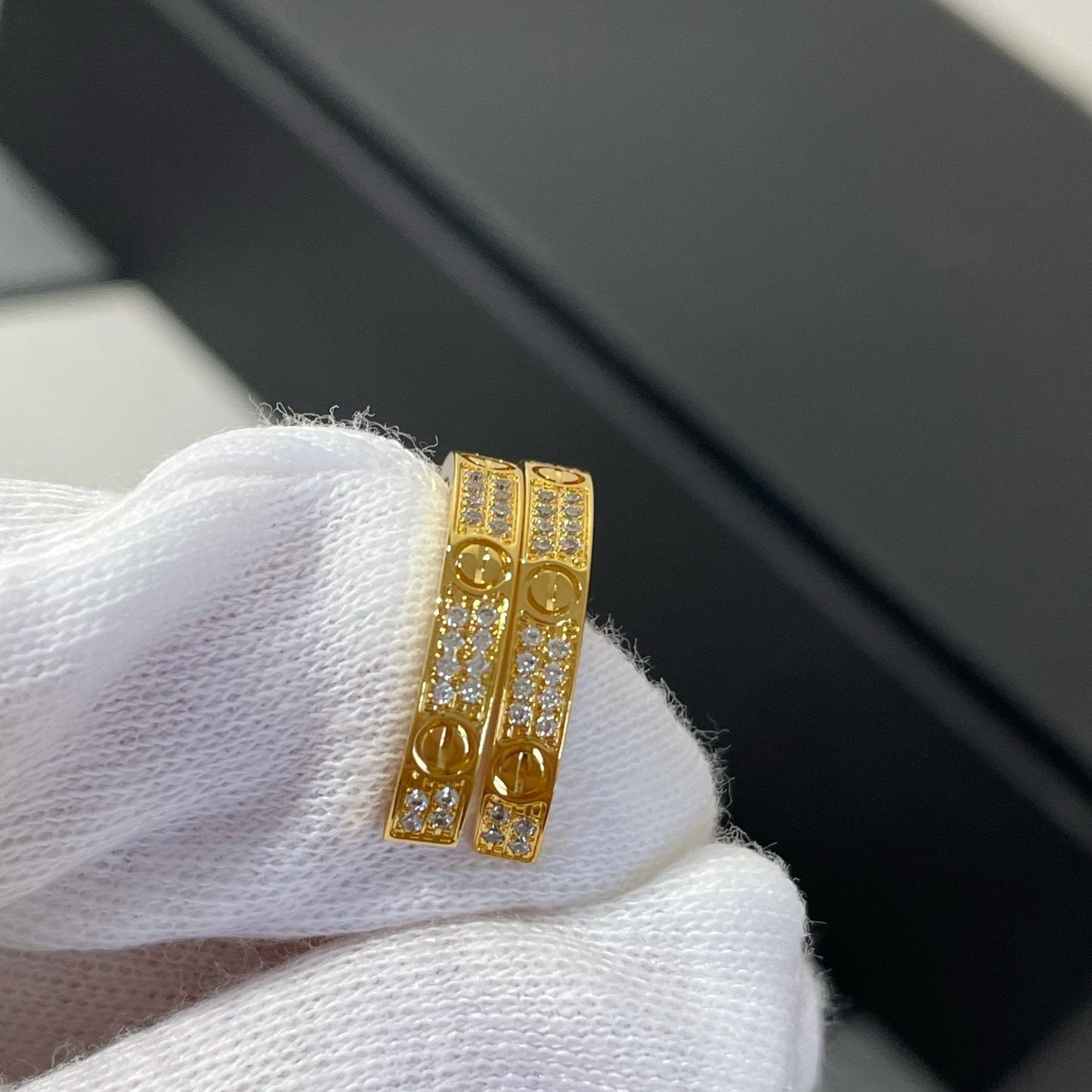 [Clara Jewels]LOVE DIAMOND GOLD HOOP EARRINGS