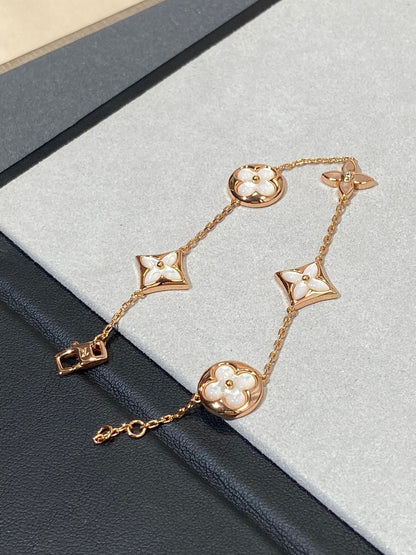 [Clara Jewels]STAR AND SUN 5 MOTIF MOP PINK GOLD BRACELET
