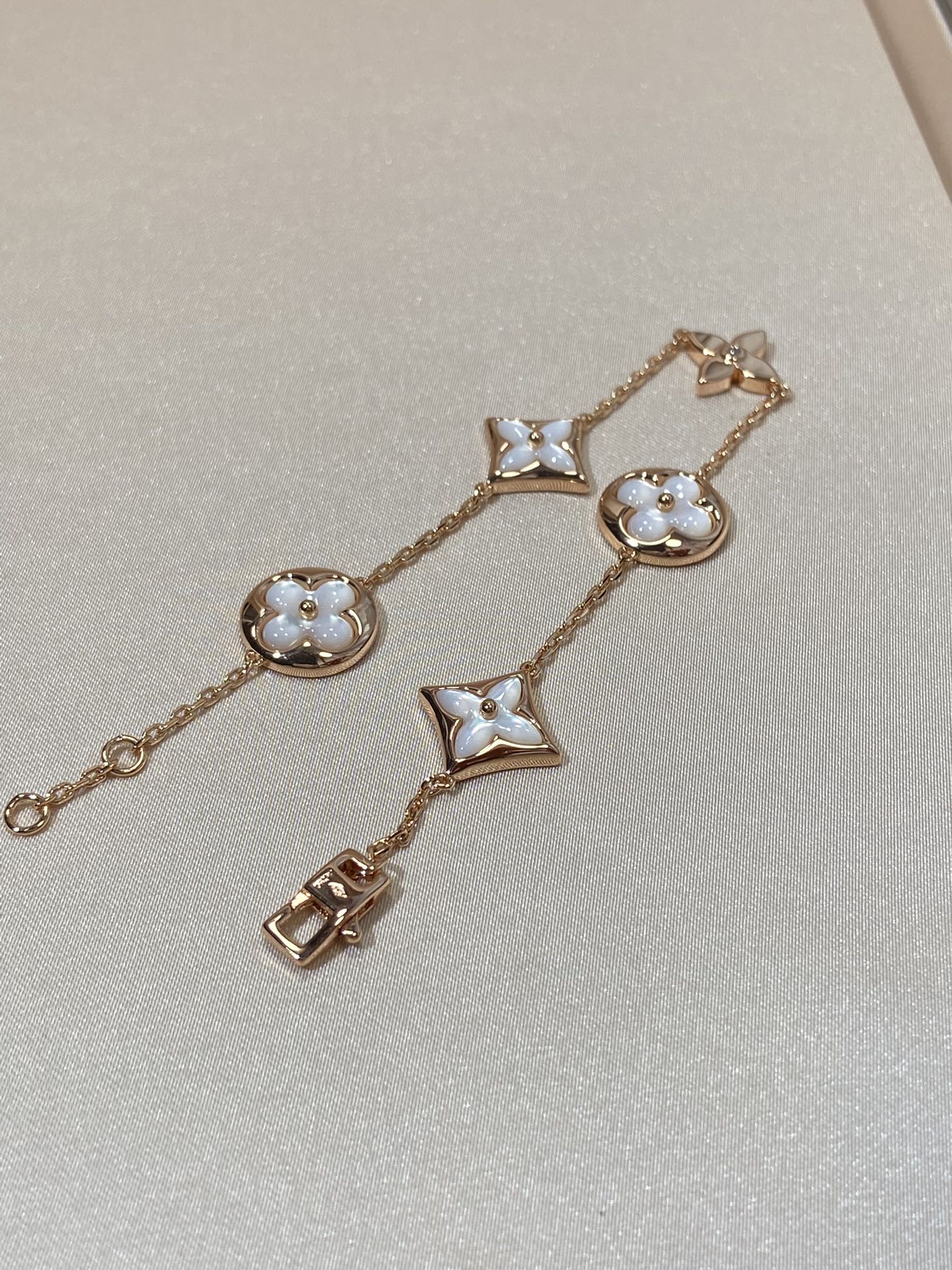 [Clara Jewels]STAR AND SUN 5 MOTIF MOP PINK GOLD BRACELET