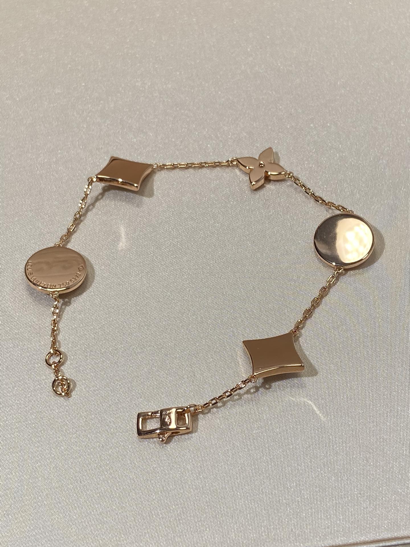 [Clara Jewels]STAR AND SUN 5 MOTIF MOP PINK GOLD BRACELET