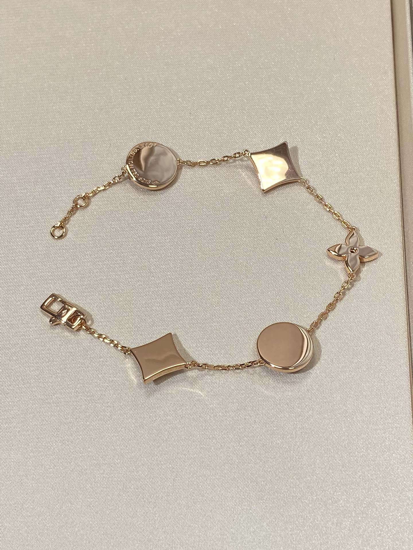 [Clara Jewels]STAR AND SUN 5 MOTIF MOP PINK GOLD BRACELET