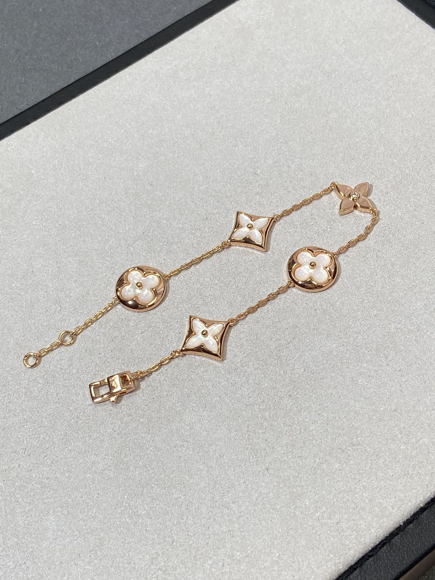 [Clara Jewels]STAR AND SUN 5 MOTIF MOP PINK GOLD BRACELET