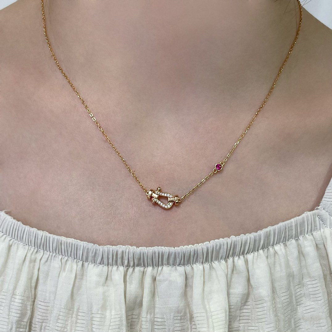 [Clara Jewels]FORCE 10 DIAMOND PINK GOLD NECKLACE