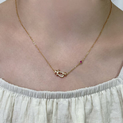 [Clara Jewels]FORCE 10 DIAMOND PINK GOLD NECKLACE