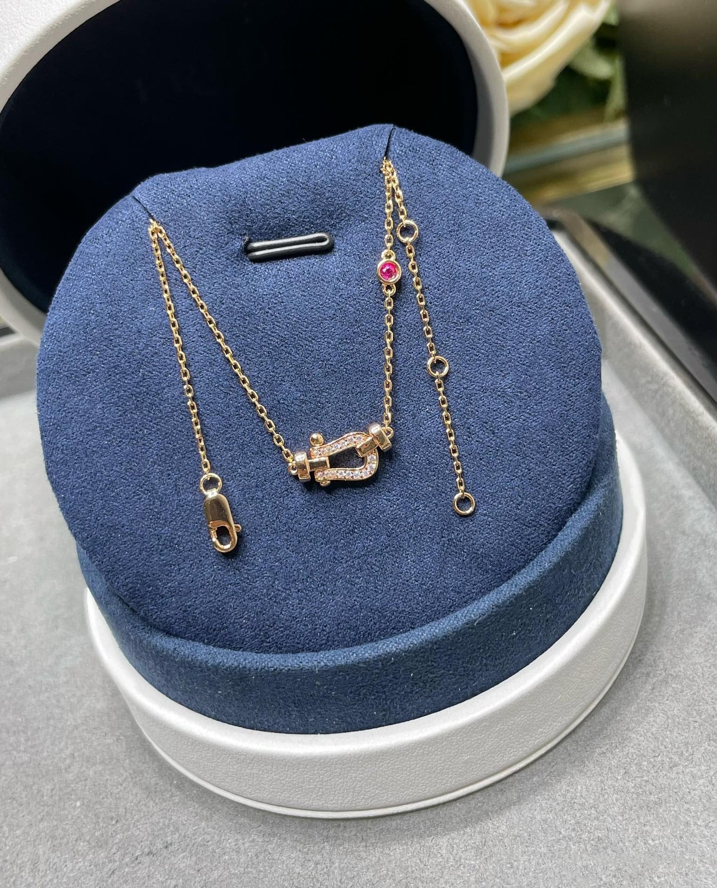 [Clara Jewels]FORCE 10 DIAMOND PINK GOLD NECKLACE