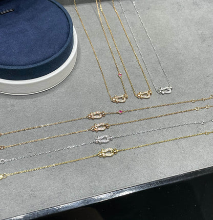[Clara Jewels]FORCE 10 DIAMOND PINK GOLD NECKLACE