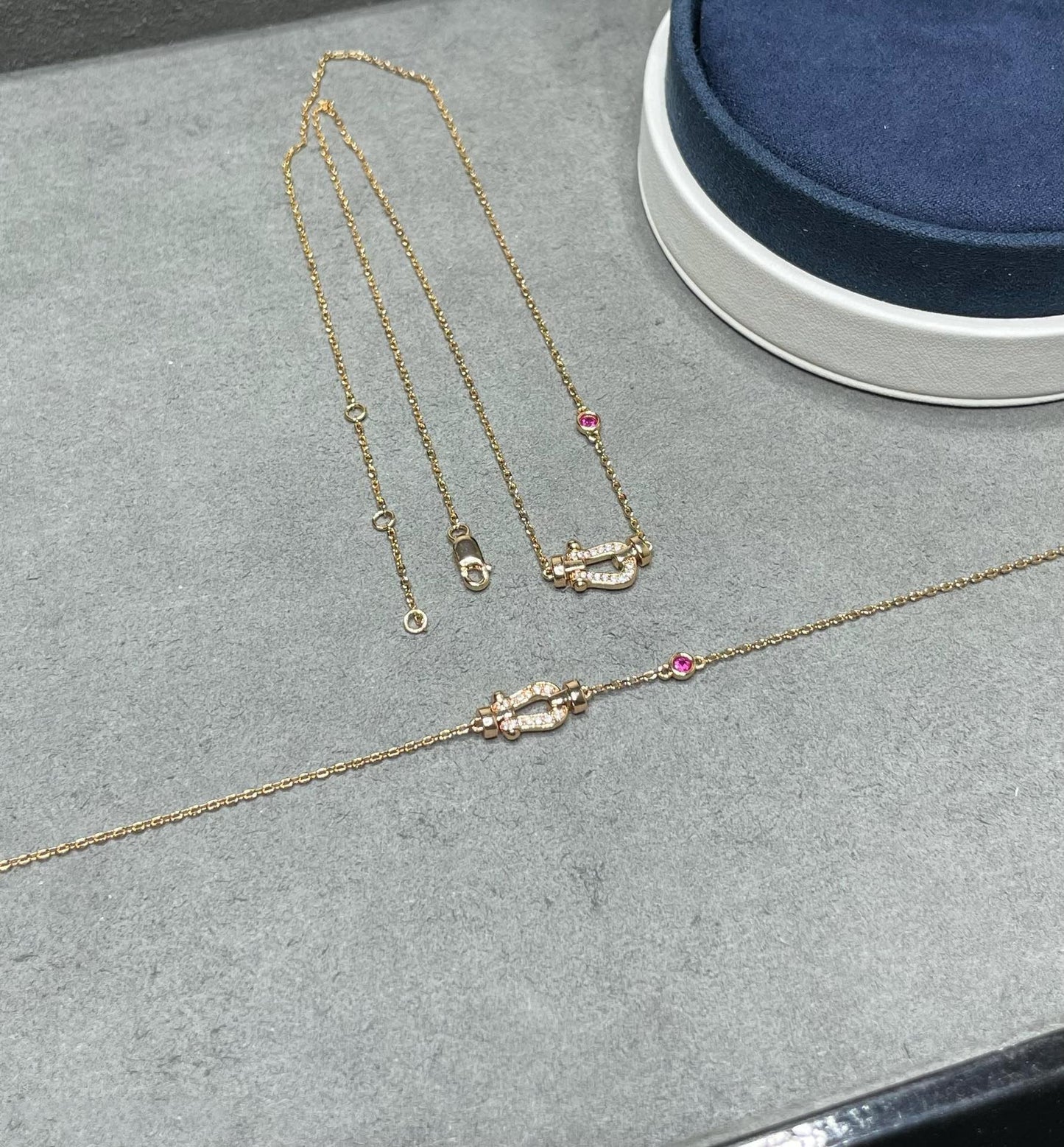 [Clara Jewels]FORCE 10 DIAMOND PINK GOLD NECKLACE