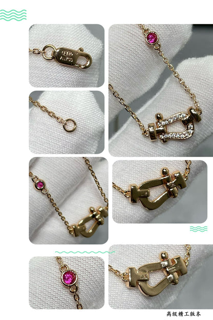 [Clara Jewels]FORCE 10 DIAMOND PINK GOLD NECKLACE