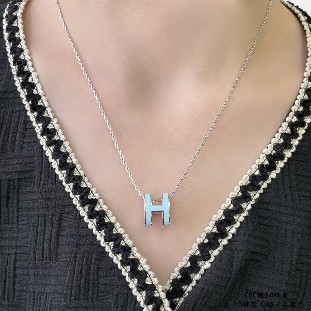 [Clara Jewels]POP H SKY BLUE NECKLACE