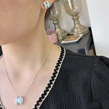 [Clara Jewels]POP H SKY BLUE NECKLACE