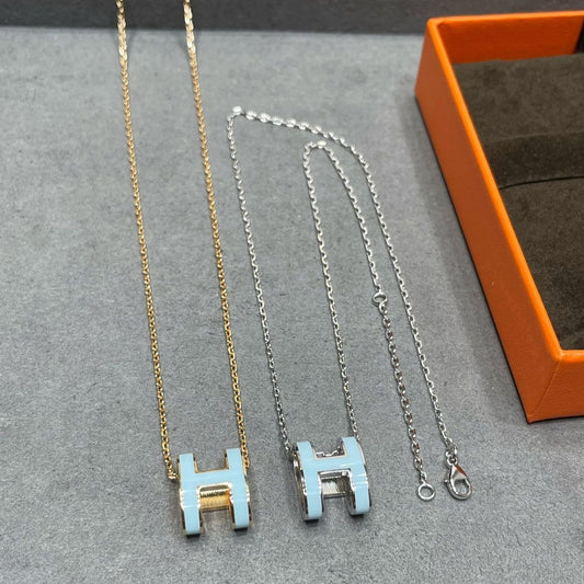 [Clara Jewels]POP H SKY BLUE NECKLACE
