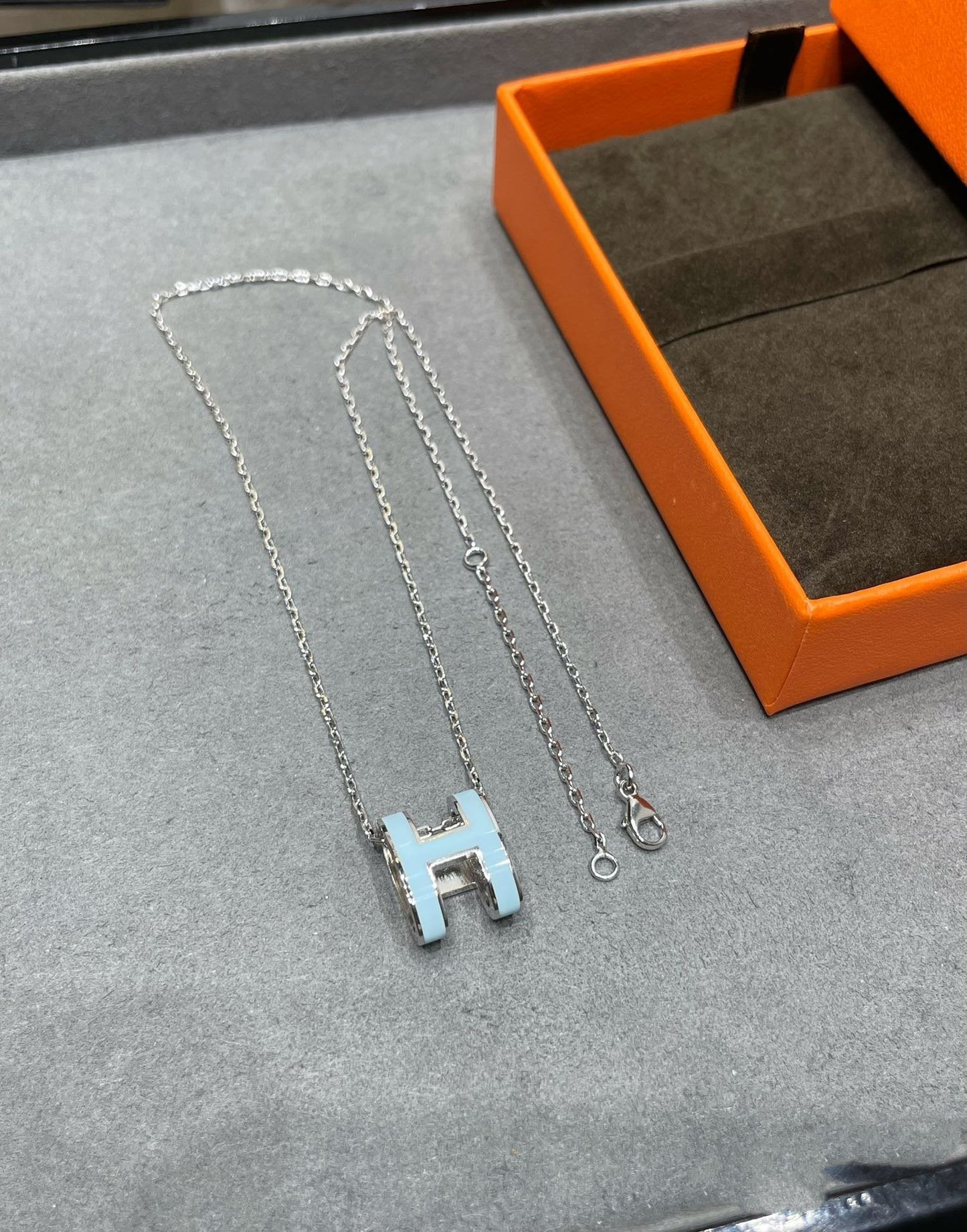[Clara Jewels]POP H SKY BLUE NECKLACE