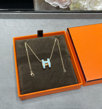[Clara Jewels]POP H SKY BLUE NECKLACE