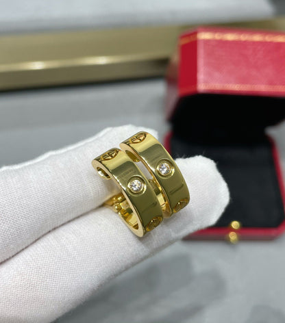 [Clara Jewels]LOVE 5.5MM 1 DIAMOND EARRINGS