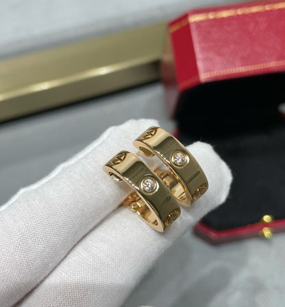 [Clara Jewels]LOVE 5.5MM 1 DIAMOND EARRINGS