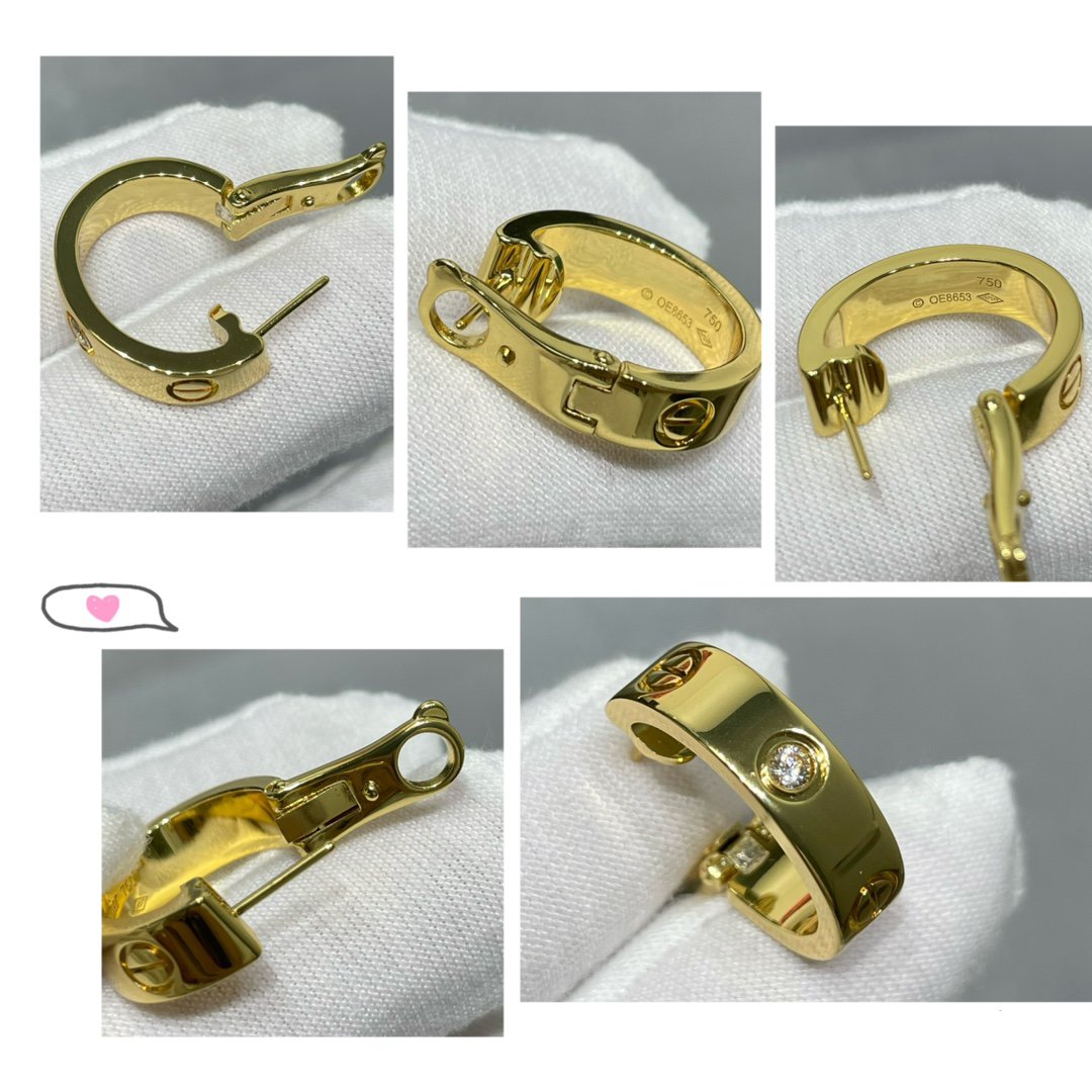 [Clara Jewels]LOVE 5.5MM 1 DIAMOND EARRINGS