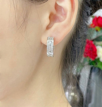 [Clara Jewels]LOVE 5.5MM DIAMOND PAVED EARRINGS