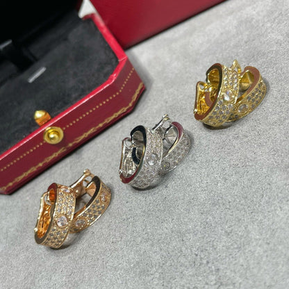 [Clara Jewels]LOVE 5.5MM DIAMOND PAVED EARRINGS