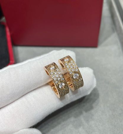 [Clara Jewels]LOVE 5.5MM DIAMOND PAVED EARRINGS