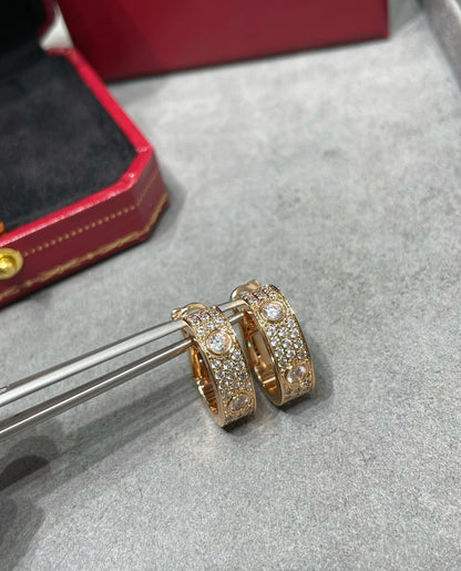 [Clara Jewels]LOVE 5.5MM DIAMOND PAVED EARRINGS