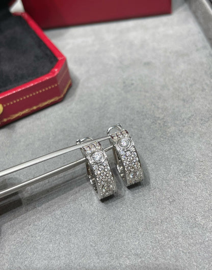 [Clara Jewels]LOVE 5.5MM DIAMOND PAVED EARRINGS
