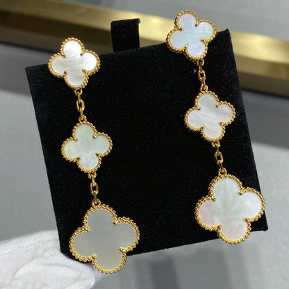 [Clara Jewels]CLOVER MOP 3 MOTIFS GOLD EARRINGS