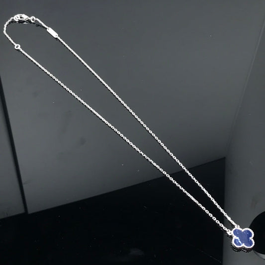 [Clara Jewels]CLOVER PIETERSITE SILVER LONG NECKLACE