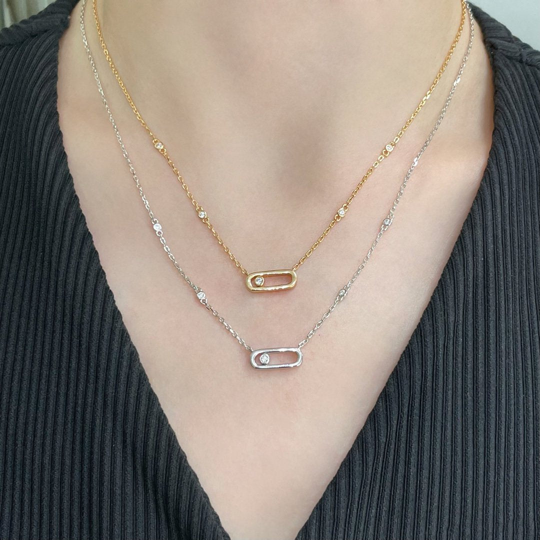 [Clara Jewely]MOVE UNO DIAMOND NECKLACE