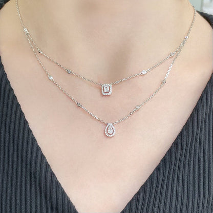 [Clara Jewely]MY TWIN 2 ROW DIAMOND NECKLACE