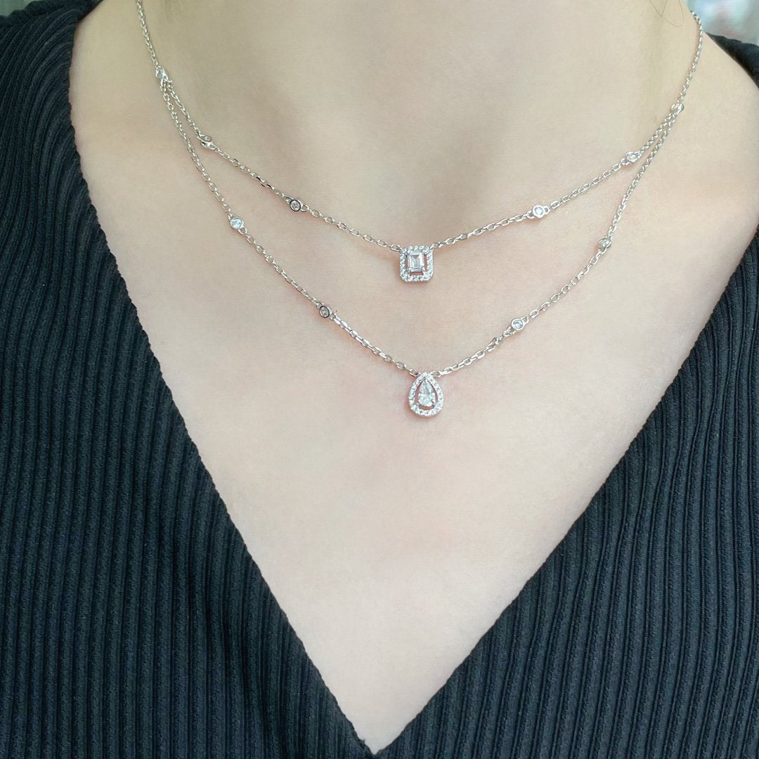 [Clara Jewely]MY TWIN 2 ROW DIAMOND NECKLACE