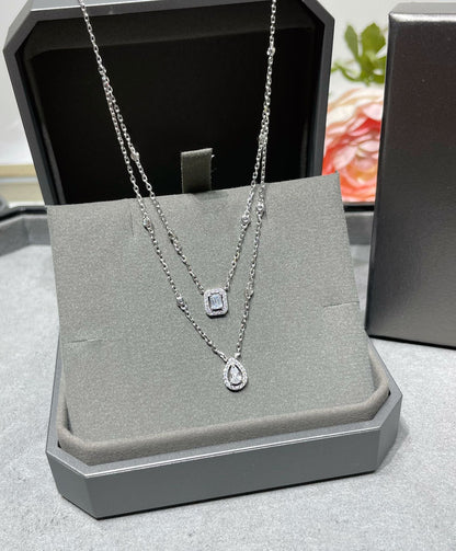 [Clara Jewely]MY TWIN 2 ROW DIAMOND NECKLACE