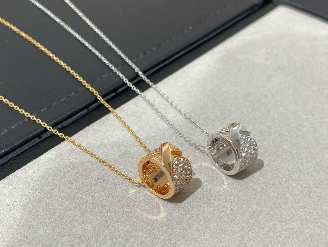 [Clara Jewels]LIENS EVIDENCE DIAMOND PAVED NECKLACE