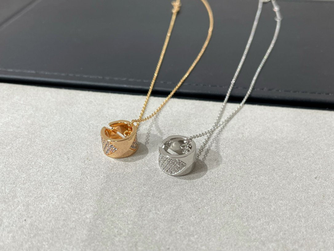 [Clara Jewels]LIENS EVIDENCE DIAMOND PAVED NECKLACE