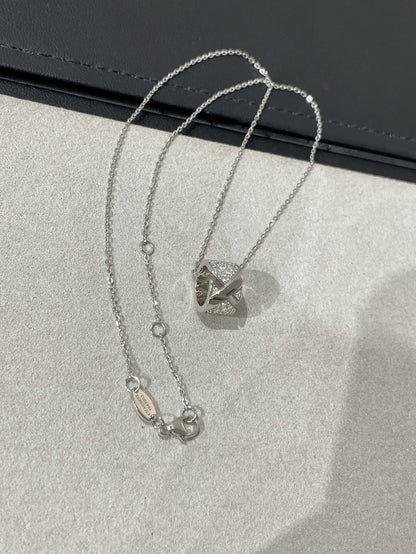 [Clara Jewels]LIENS EVIDENCE DIAMOND PAVED NECKLACE