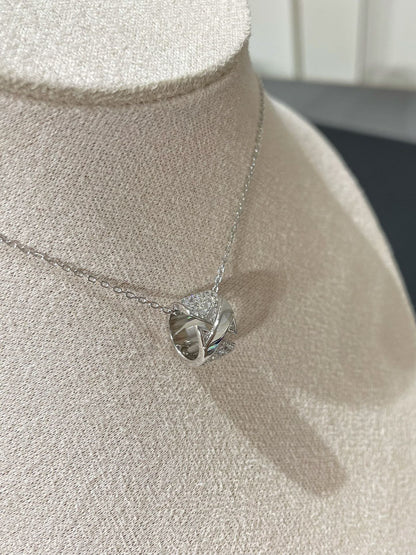 [Clara Jewels]LIENS EVIDENCE DIAMOND PAVED NECKLACE
