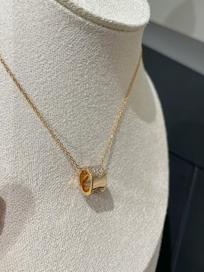 [Clara Jewels]LIENS EVIDENCE DIAMOND PAVED NECKLACE