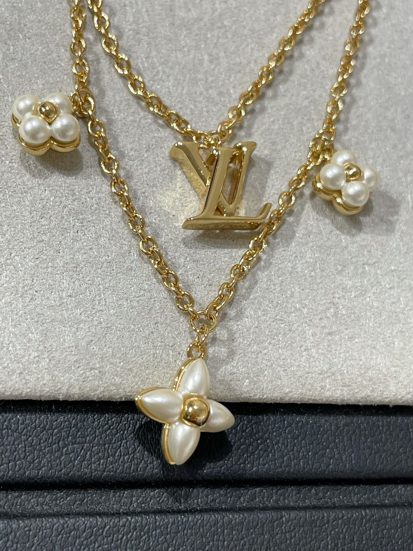 [Clara Jewels]FLOWERGRAM GOLD MOP DOUBLE ROW NECKLACE