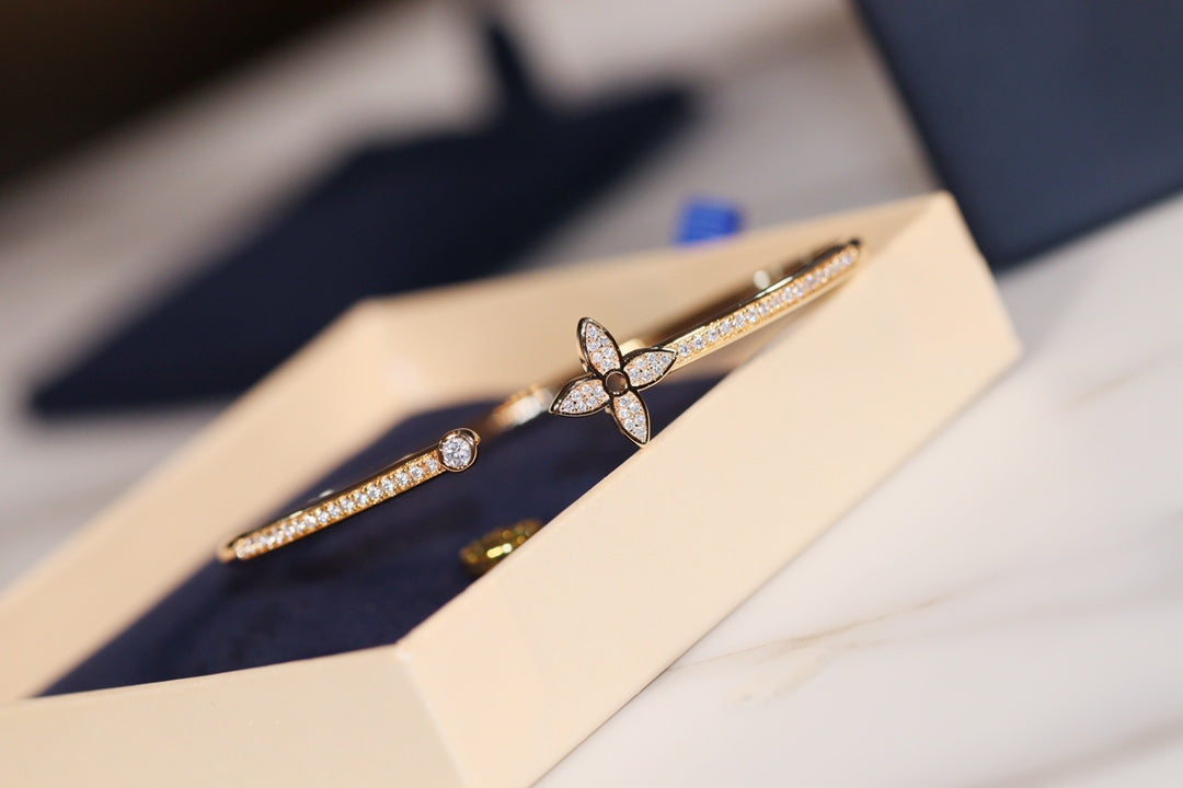[Clara Jewels]IDYLLE GOLD OPEN BRACELET DIAMOND PAVED