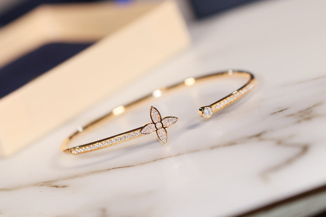 [Clara Jewels]IDYLLE GOLD OPEN BRACELET DIAMOND PAVED