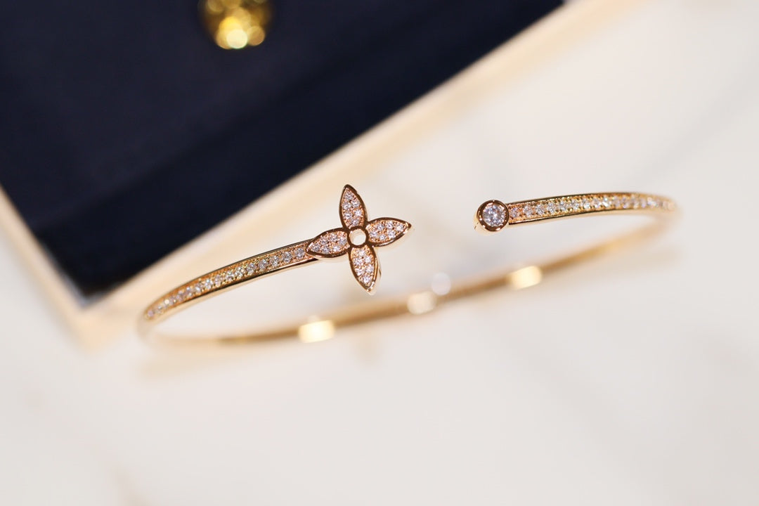 [Clara Jewels]IDYLLE GOLD OPEN BRACELET DIAMOND PAVED