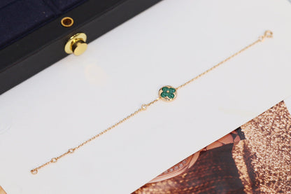 [Clara Jewels]STAR AND SUN 4 MOTIF PINK GOLD MALACHITE BRACELET