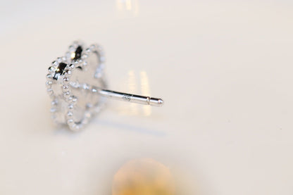 [Clara Jewels]CLOVER MINI TURQUOISE SILVER STUD EARRINGS