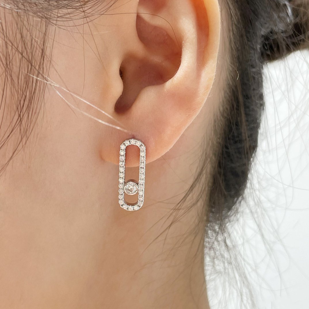 [Clara Jewely]MOVE UNO STUD DIAMOND PAVED EARRINGS