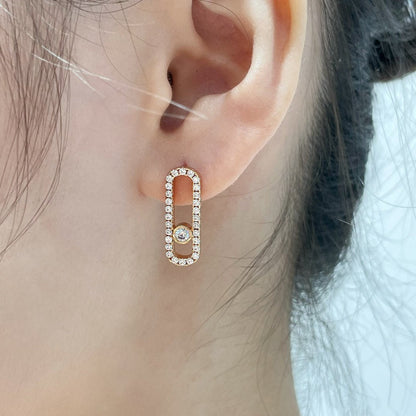 [Clara Jewely]MOVE UNO STUD DIAMOND PAVED EARRINGS