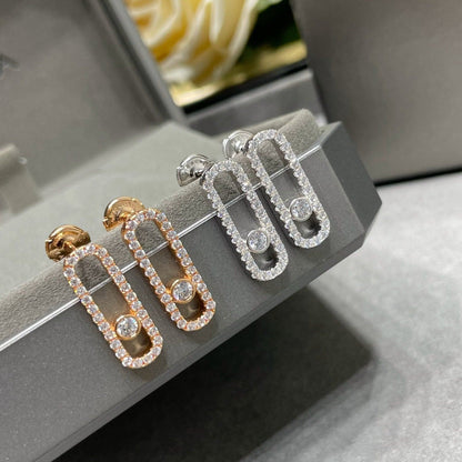 [Clara Jewely]MOVE UNO STUD DIAMOND PAVED EARRINGS