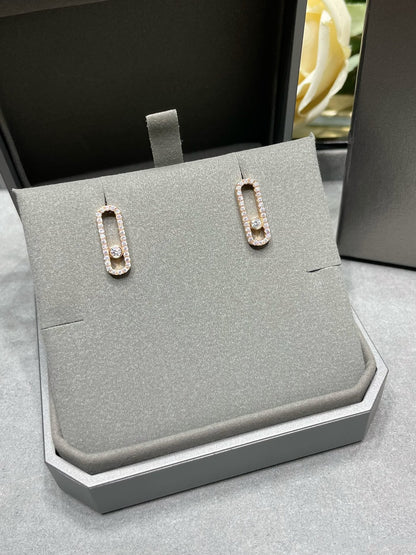 [Clara Jewely]MOVE UNO STUD DIAMOND PAVED EARRINGS