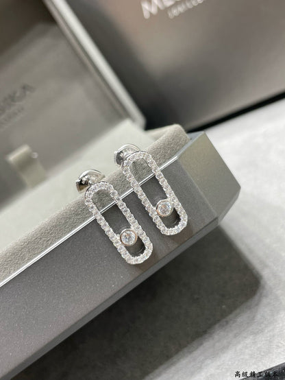 [Clara Jewely]MOVE UNO STUD DIAMOND PAVED EARRINGS