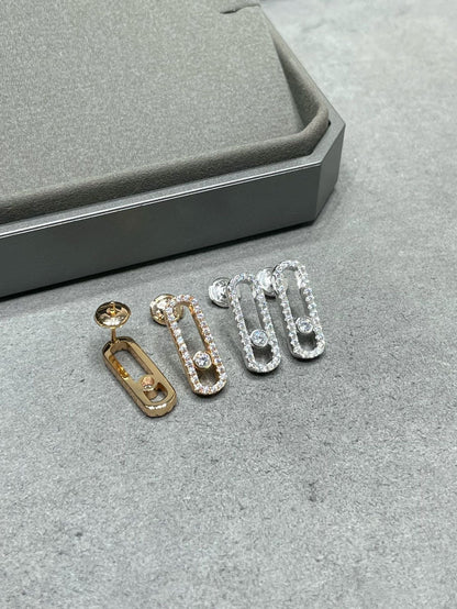 [Clara Jewely]MOVE UNO STUD DIAMOND PAVED EARRINGS