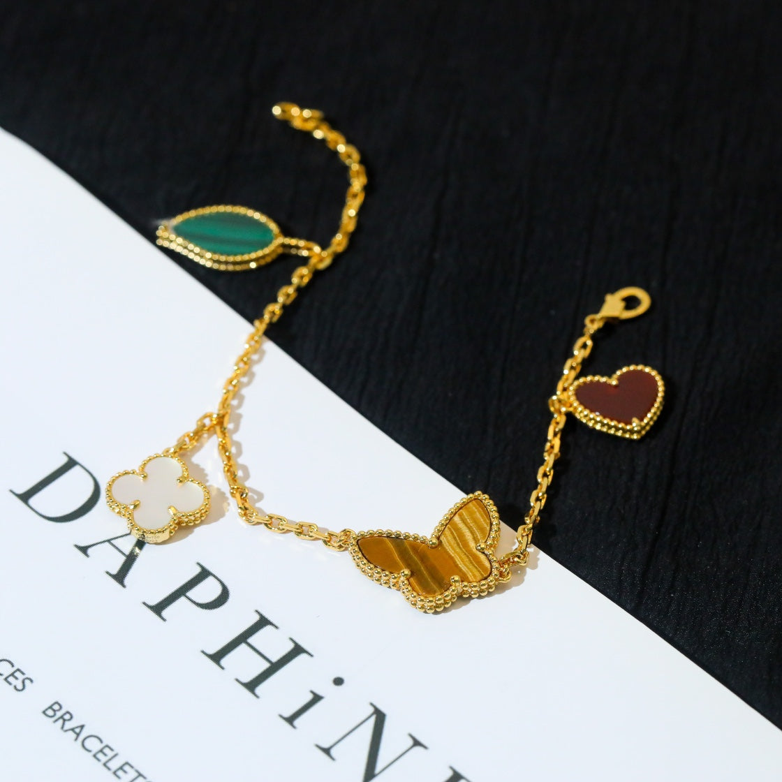 [Clara Jewels]LUCKY SPRING 5 MOTIF GOLD BRACELET