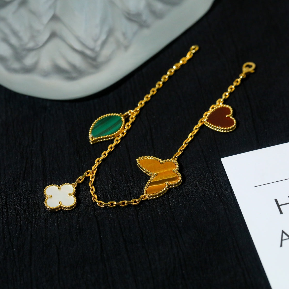 [Clara Jewels]LUCKY SPRING 5 MOTIF GOLD BRACELET